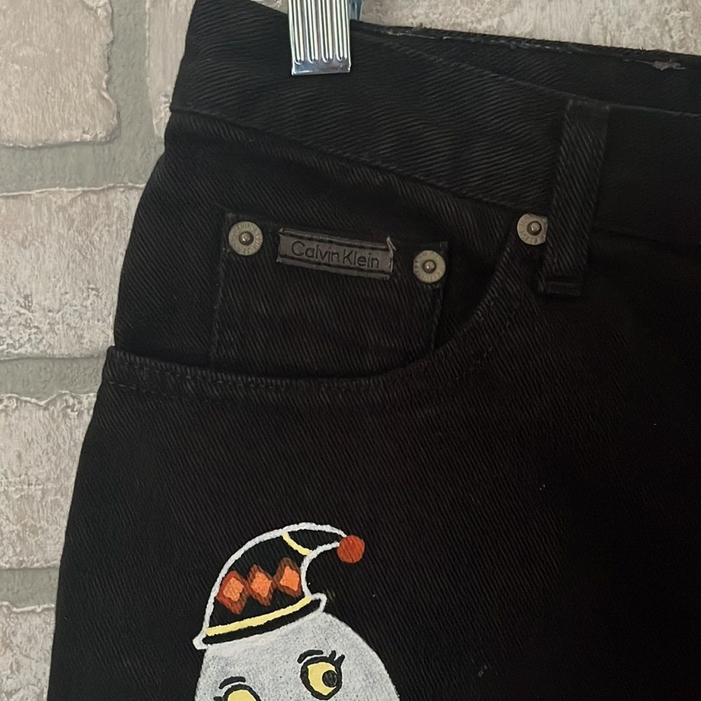 Hand Painted Vintage Halloween Cut Off Calvin Shorts- Size 8 - Picture 7 of 9